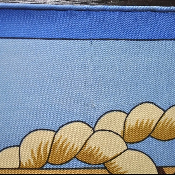 Authentic HERMES Carre 90 Scarf "Tribord" Silk Blue - Picture 8 of 16